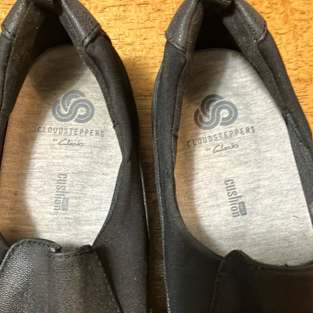 Clarks Cloudsteppers Black Slip-On Loafers